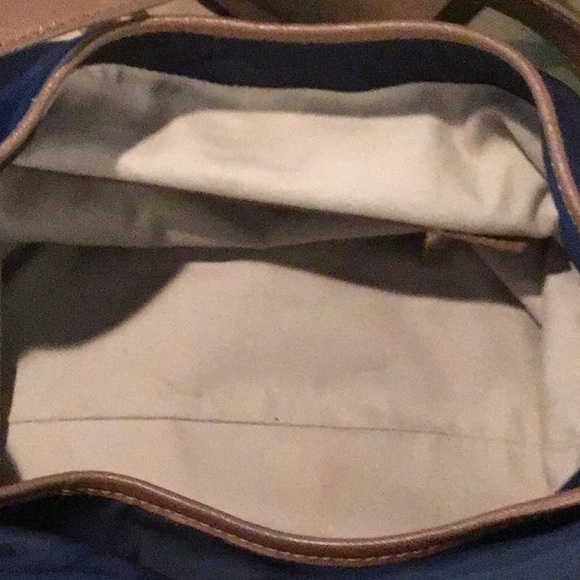 Tory Burch Tote Hobo Stacked Nylon Navy Bag - Picture 10 of 13